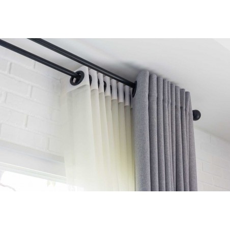Metal Curtain Rod Ø 20mm - Satin Steel, Black, Chrome Finish