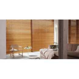 Persianas venecianas de 25 mm con efecto madera, hechas a medida: diseño elegante