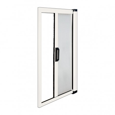 Moustiquaire enroulable horizontale sur mesure avec boutons coupe-vent