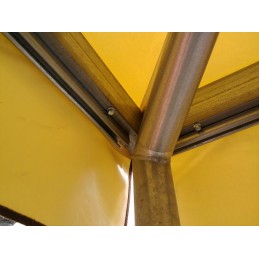 Gazebo profissional em aço galvanizado com revestimento em PVC à prova de fogo.