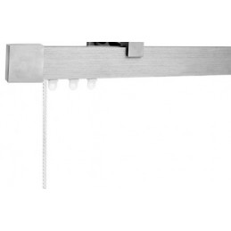 Riel plano de aluminio de 40 x 10 para cortinas (cordón o velcro)