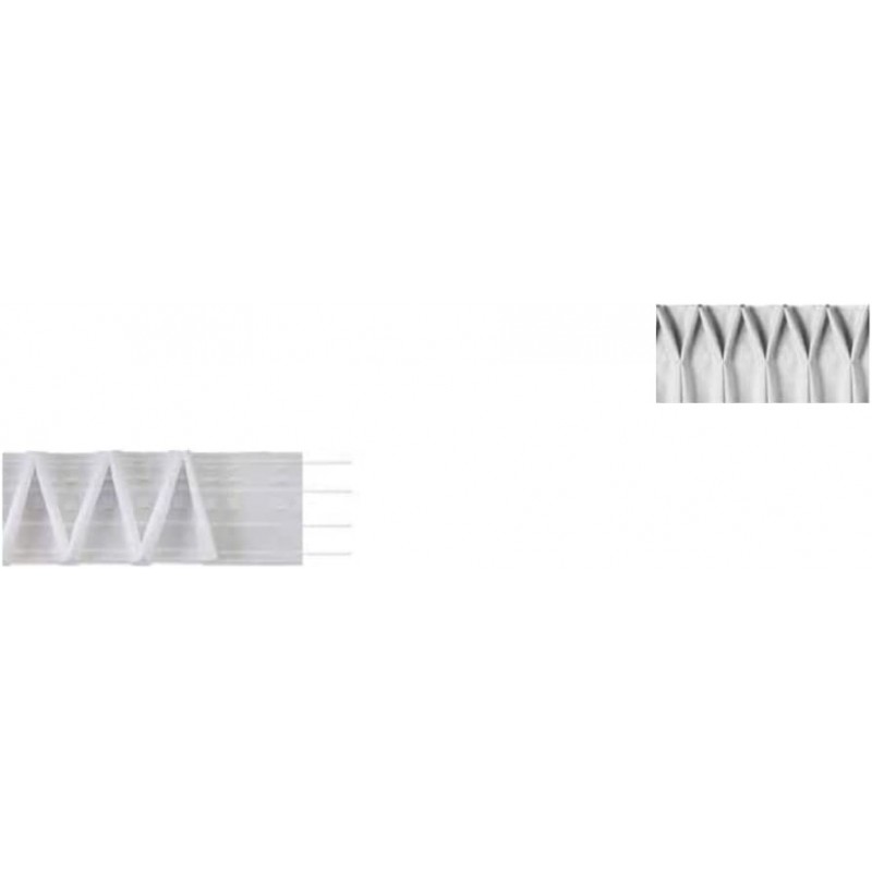 VANITY Gardinenband, weiß oder transparent – Meterware