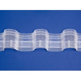 Ruban transparent à plis auto-pliés effet ondulé - Vendu au mètre