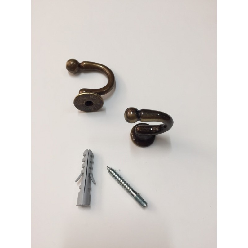 Gancho de latón para sujetar cortinas (43-50 mm) | Accesorio para cortinas fabricado en Italia