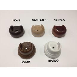 Support en bois à rosace pour tringle à rideaux de 35 mm – Haute qualité, fabriqué en Italie