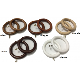 Wooden Curtain Rings Ø 35 mm – Various Colors Made in Italy