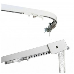 Anpassbare Gardinenschiene – linear oder gebogen, aus weißem Aluminium