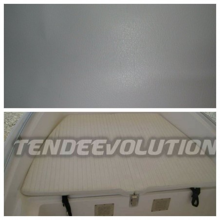 Couro sintético náutico branco liso/acolchoado – 140 cm por metro