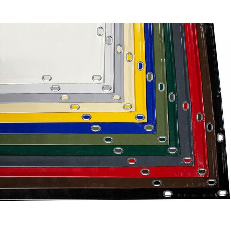 Lona opaca de PVC impermeable con ojales ovalados