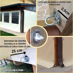 PVC impermeabilizare Tarpaulin cu ochiuri ovale la fiecare 25 cm