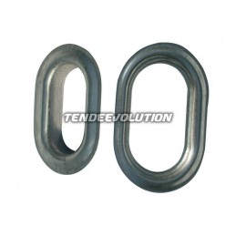 Ruostumattomat soikeat silmukat 42x22 mm vastalevyllä