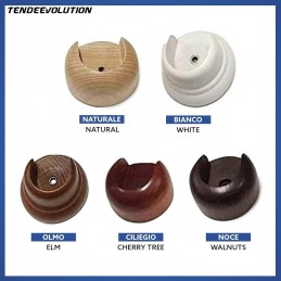 Wooden Rosette Support for 35mm Curtain Rod – High Quality Made in Italy