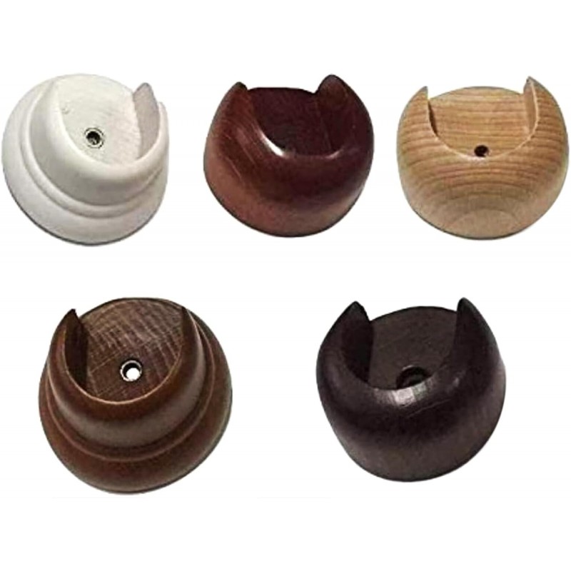 Soporte de roseta de madera para barra de cortina de 35 mm – Alta calidad, fabricado en Italia