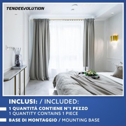 Support en bois à rosace pour tringle à rideaux de 35 mm – Haute qualité, fabriqué en Italie