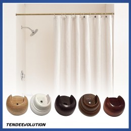 Wooden Rosette Support for 35mm Curtain Rod – High Quality Made in Italy