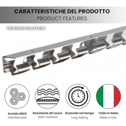 Edelstahlhalterungen und -platten für transparente PVC-Streifen – Gancera-Profil