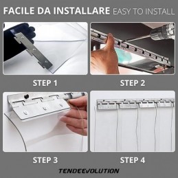 Edelstahlhalterungen und -platten für transparente PVC-Streifen – Gancera-Profil