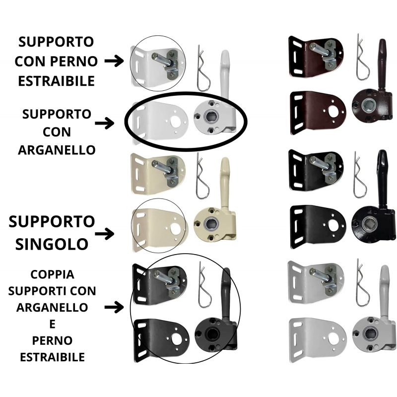 Supporti per Tenda da Sole a Caduta in Ferro Zincato | Colori Vari