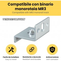 Galvanized Steel Bracket for MR3 Monorail Wall Mounting - Durable and Easy to Install