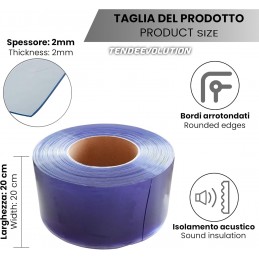 Διαφανές ρολό PVC 2mm x 20cm για βιομηχανικές κουρτίνες - Υψηλή ποιότητα και εύκολη εγκατάσταση