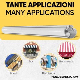 Perfil terminal de aluminio para toldos abatibles (varios colores)