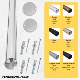 Aluminum Terminal Profile for Drop-Down Awnings – Various Colors