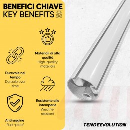 Aluminijasti končni profil za spuščajoče se tende – različne barve