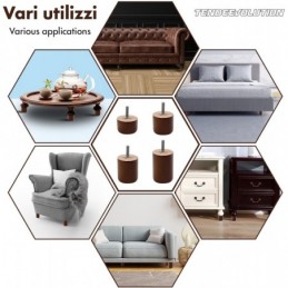 Drewniane nóżki do mebli i sof – bukowe, różne modele