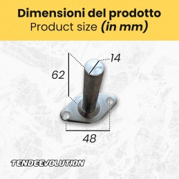 Placa universal para toldos com pino removível ou fixo