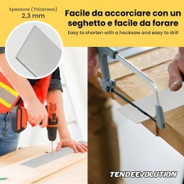 Aluminiowy płaski ciężarek do zasłon wewnętrznych – różne rozmiary