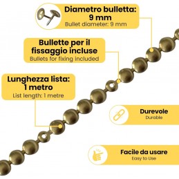 Continuous Upholstery Bullets – 1 Meter, Various Colors