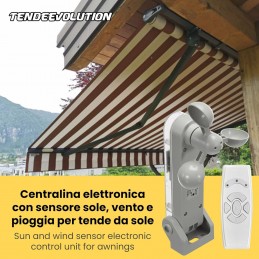 Kit Centralina Tenda da Sole con Sensore Sole Vento Pioggia