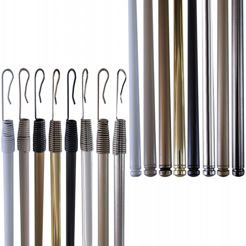 Steel Curtain Rod for Manual Curtain Movement - 125 cm, Various Colors