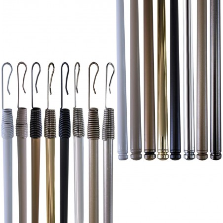 Varão de aço para cortina com acionamento manual - 125 cm, diversas cores