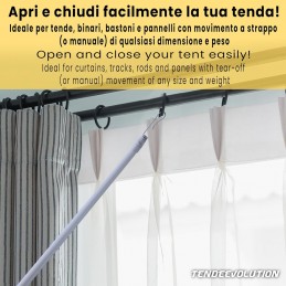 Oceľová tyč na záclony pre manuálne otváranie záclon - 125 cm, rôzne farby