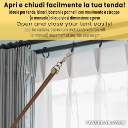 Tringle à rideaux en bois de 125 cm – Couleurs variées