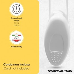 Balts plastmasas aizkaru svara bantīte - elegance un funkcionalitāte, ražota Itālijā