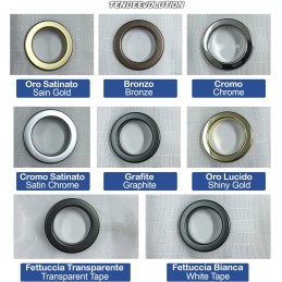 Fita para cortina com tachas coloridas - branca ou transparente