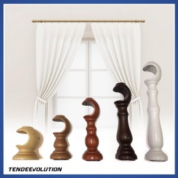 Supports en bois pour tringles à rideaux Ø35 mm – Paire Fabriqués en Italie