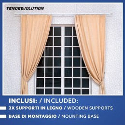 Ξύλινες βάσεις για κουρτινόξυλα Ø35 mm – Ζεύγος Κατασκευασμένο στην Ιταλία