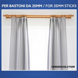 Suportes de madeira para varões de cortina Ø35 mm – Par, fabricados na Itália