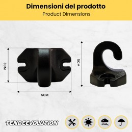 Ganci Pavimento Tenda da Sole – Coppia Plastica/Alluminio