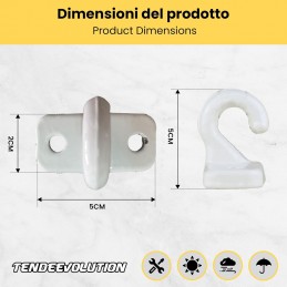 Kuke za pod tende – par, plastika/aluminij