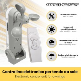 Centralina per Tende da Sole con Sensore Sole/Vento e Telecomando