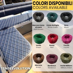 Acabamento de borda em PVC para almofadas náuticas - Multicolorido e resistente aos raios UV, 5 metros