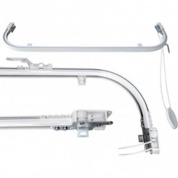 Riel de cortina personalizable: lineal o curvo en aluminio blanco