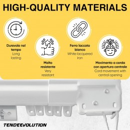 Trilho extensível para cortina – Aço galvanizado branco