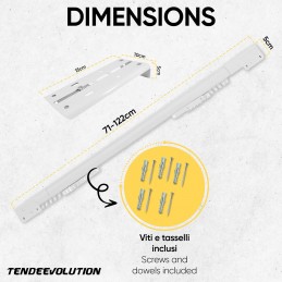 Trilho extensível para cortina – Aço galvanizado branco