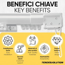 Trilho extensível para cortina – Aço galvanizado branco