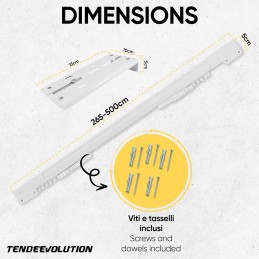 Trilho extensível para cortina – Aço galvanizado branco